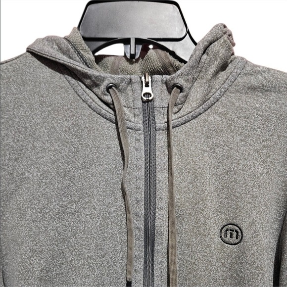 Travis Mathew Men's Heather Gray Zip Up Hoodie Sweatshirt Medium Golf Casual - Picture 4 of 10